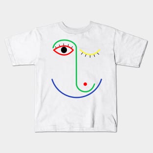 Face line art Kids T-Shirt